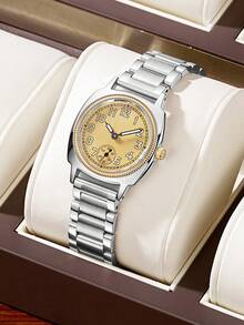 女士复古奢华日系石英表 时尚简约艺术钢带女士手表 - 均碼 - 查看 2