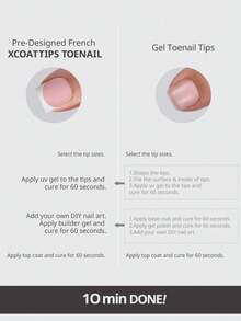 150pcs Short Square Press-On Toenails, Pink French Soft Gel Nail Tips, Suitable For DIY Fake Nails, Minimalist & Versatile, 15 Sizes, For Women Nail Supplies - 淺粉色 - 查看 9