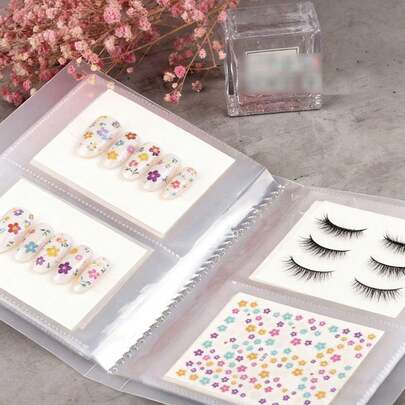 1 Large-Capacity Nail Sticker Storage Book: Blank Album For Collecting Stickers, Organizing And Displaying Nail Tools, Suitable For Vacation Beaches, Bathrooms, Bedrooms, And Other Places, Large Capacity