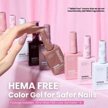Beetles 15ML 6 Colors  HEMA-Free Pastel Gel Polish - Fairy Tale Dream, Pastel Yellow Pink Blue Purple, Colorful Bottle, Soak Off UV LED Manicure - 15ML 6Colors Hema Free Minimal Essence - 查看 2