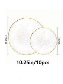 Bộ 25 khay đựng bánh hình tròn trong suốt viền vàng chấm bi, bao gồm khay phụ (7.5"/10.25") và khay đựng salad trái cây chất lượng cao, có thể tái sử dụng và dễ dàng vệ sinh. Hoàn hảo cho đám cưới, ngày Valentine, sinh nhật và các bữa tiệc ngày lễ. - Trong sáng - Xem 12