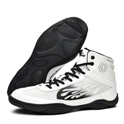 Giày đấm bốc và đấu vật nam, có hỗ trợ mắt cá chân, nhẹ, thoáng khí, bền và chống trơn trượt. Giày tập luyện và thi đấu chuyên nghiệp dành cho người lớn nam và nữ.