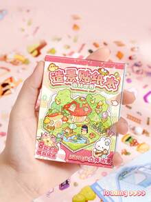 迷你场景文具贴纸，适用于建筑场景、3D场景创意贴纸书、卡通贴纸（适用于书籍）、迷你贴纸本、小图案贴纸、激光切割卡通贴纸，剪贴簿用品 - 套裝 - 查看 4