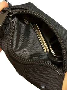 极简露营、徒步、钓鱼零钱包拉链卡包钥匙耳机小钱包男士迷你钱包零钱包旅行必备夏季黑色包包节日毕业教师节礼物生日礼物母亲节礼物 - 黑色 - 查看 4