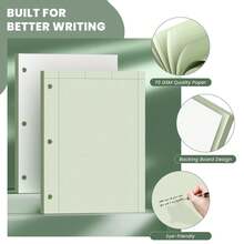 Engineering Paper 8.5 X 11 100 Sheets Top Glue Binding Engineering Notebook 5x5 Quad Ruled Graph Paper 3-Hole Punched Engineering Computation Pad 8.5 X 11 Green Tint Engineering Paper Notebook - Green - View 3