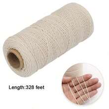 328 Ft Long Butcher Cooking Twine, Kitchen Food String, Suitable For Barbecue, Turkey Trussing, Meat Tying, Sausage Making, Baking And Crafting - Beige - View 3