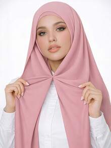 1 chiếc khăn trùm đầu chiffon 3 trong 1 tiện dụng, có nam châm tích hợp và mũ lót bên trong - Không cần ghim, không trượt, dễ dàng đội chỉ trong vài giây. Thích hợp để phối cùng áo Abaya hàng ngày, tham gia các hoạt động ngoài trời, cầu nguyện và hành hương. - Nhiều màu - Xem 25