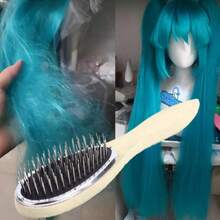 Professional Wig Styling Kit: Upgraded Steel Pin Wig Brush – Anti-Static & Anti-Frizz Detangler Comb For Synthetic & Human Hair Wigs - Multicolor - View 7