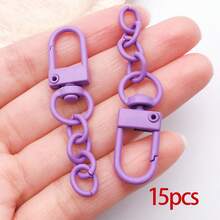 15pcs Colorful Lobster Claw Clasps For Keychains Colorful Metal Swivel Snap Hooks With Key Rings Swivel Clasps Snap Hooks Key Chain Clip Hook Flat Split Keychain Ring For DIY Crafts Accessories - Keychain - View 23