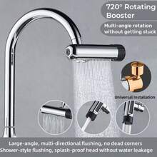 6 模式 720° 旋转厨房水龙头延长器，金属和塑料材质，可调节喷头，适用于现代水槽，提供多种水流模式 - A - 查看 12
