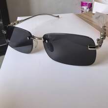 5副装 2副装 1副装 小盒方形时尚眼镜 新款个性化金属海洋时尚眼镜 女士高端街头眼镜 - 金色 - 查看 18