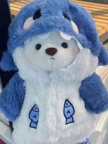Muñeco de peluche de oso de peluche con disfraz de tiburón lindo de 11.02 pulgadas, un muñeco de peluche de oso de peluche con disfraz de tiburón azul suave y esponjoso, es un lindo regalo de cumpleaños y decoración de habitación, este es un regalo de cumpleaños muy adecuado para adolescentes, mujeres y entusiastas de los muñecos. - Multicolor - Ver 7