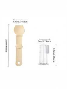 Bộ 4 món gồm 2 thìa bóp cho mèo ăn và 2 bàn chải đánh răng đeo ngón tay, thìa bóp cho mèo ăn tiện dụng, bàn chải đánh răng đeo ngón tay cầm tay. - 25*6,3cm - Xem 8