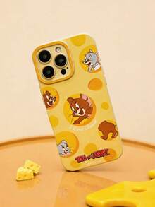 TOM & JERRY X SHEIN 1pc Cute Cheese Pattern Phone Case Cartoon Fashion Protective Cover Compatible With IPhone - Multicolor - View 1