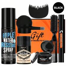 Goiple Bộ sản phẩm tạo độ dày tóc và xịt chống thấm nước dành cho nam giới - Bột tạo sợi tóc, xịt tạo kiểu, bút che phủ râu, giữ nếp mạnh, làm dày tóc tức thì, khắc phục tóc mỏng, che phủ vùng hói, tăng mật độ tóc, vẻ ngoài tự nhiên và lâu dài. - Màu xanh lam - Xem 15