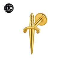 1件箭头形F136钛合金唇钉环 - 内螺纹M0.9 - 16号人体饰品 - 耳软骨、耳屏、耳廓穿孔、唇钉 - 唇釘(1個) - 查看 12