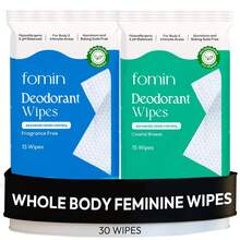Acidified Deodorant Wipes For Women - 30 Count - Variety Pack – Hypoallergenic, PH Balanced Whole Body Wipes - Plastic-Free, Exfoliating & Advanced Odor Control Underarm Body Wipe - 混合裝(無香型,海風香型) - 查看 8