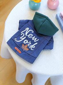 PETCIRCLE 1件宠物衣服，狗狗春夏新款连帽外套，小型犬服装 - 纽约外套 - 彩色 - 查看 6