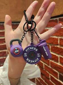 Yogodlns Gym Series Key Chain Color Handmade Rope Key Ring Fashion Pendant Dumbbell Kettlebell Keychain Bag Charms Car Key Ring Hand-Woven Fitness Keychain - Multicolor - View 15