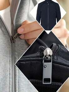 1/3/5个装可拆卸金属拉链头，拉链替换件（升级），适用于行李箱、服装、夹克、背包、靴子、钱包、外套 - 防盗 - 安全拉链 - 拉链头替换零件 - 多色 - 查看 4