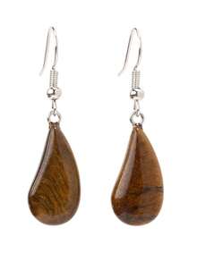 Fashionable Teardrop Natural Stone Earrings, Bohemian Style Amethyst & Feldspar & Red Stone Dangle Earrings, Delicate Beach Holiday Jewelry - Multicolor - View 17