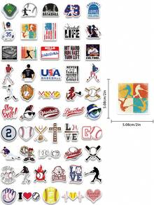52 miếng dán hoạt hình graffiti bóng chày cho ốp điện thoại, laptop, vali, đàn guitar, ván trượt, ba lô, decal dán trang trí, quà tặng trò chơi bóng chày tự làm, nhãn dán vui nhộn, đồ dùng làm sổ lưu niệm Kindle, nhãn dán laptop - 1 Set - Xem 9