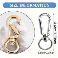 10个重型旋转龙虾扣，弹簧式触发钩，适用于手提包、钱包、钥匙链、宠物牵引绳、DIY工艺品，经久耐用 - 7G扁扣 - 查看 2