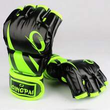 GINGPAI Half Finger Boxing Gloves, Adult Kickboxing Gloves For MMA, Muay Thai Training, Unisex - Multicolor - View 6