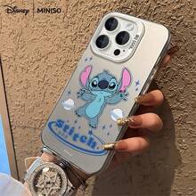 Miniso 1个迪士尼史迪奇626星球星空设计手机壳，适用于iPhone 17/17 Pro/17 Pro Max/17 Air/16/15/14/13/12/11/X/7/8 Plus系列，iPhone 17 Pro Max手机壳，iPhone 17 Pro手机壳，iPhone 17手机壳，圣诞礼物，送给女朋友 - 粉色 - 查看 3