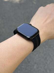 极简条纹运动裤硅胶表带，兼容 Ultra2/Ultra/11/10/9/8/7/6/5/4/3/2/1/SE 系列腕带 - 黑色 - 查看 6