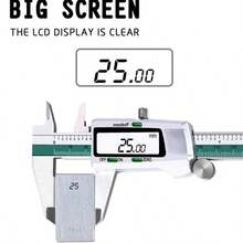 1 pieza Calibrador digital ET50 de acero inoxidable de 150 mm con fracción/MM/pulgada, precisión de 0.01 mm - ET50 - Ver 7