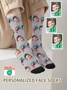 1 Đôi tất in hình mặt theo yêu cầu, tất in ảnh theo yêu cầu, tất in cá nhân hóa, tất in hình mặt hài hước, tất in họa tiết theo yêu cầu, in bất kỳ hình mặt nào lên tất, quà tặng kỷ niệm, quà tặng ngày Valentine, quà sinh nhật độc đáo, đồ sưu tầm cá nhân hóa. - Nhiều màu - Xem 4
