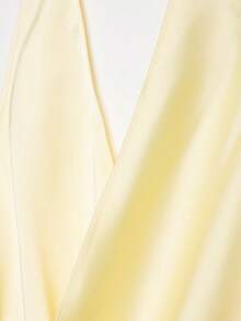 Top de satén con escote en V sexy para mujer, primavera/verano - amarillo ganso - Ver 5