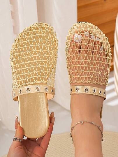 Giày sandal đế bằng nữ thời trang mới nhất, màu trơn, kiểu dáng thanh lịch, bất đối xứng, thích hợp đi biển, nghỉ lễ, đám cưới, đi học, công sở, mùa xuân hè.