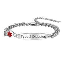 Rofusn Women's Heart-Shaped Medical Alert ID Bracelet: Emergency First Aid Health Alert Bracelet - Emergency Medical Identification - Adjustable Chain Jewelry - B - 查看 13