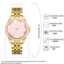 Reloj Casual ZOEA para Hombre, Correa , Esfera Elegante, Uso Diario y Trabajo - Correa-Dorado/caja-Rosa - Ver 2
