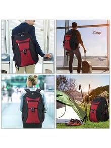 Large Capacity 17.3 Inch Laptop Backpack Anti-Theft TSA Certified Travel Backpack With USB Charging Port Waterproof College Use Gaming Backpack Unisex 17.3 Inch Laptop Bag Black And Red - Multicolor - View 8