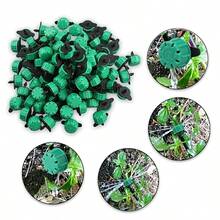 Gotero ajustable tipo gancho con tapa verde de 8 orificios, boquilla de riego por goteo ajustable de 1/4 pulgada para sistema de rociadores, adecuado para mangueras de 4/7 mm, con abridor de orificios, para sistemas de riego de jardines y plantaciones agrícolas - Goteros de riego automático - Ver 5