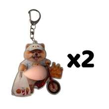 1pc 3D Big Belly Fried Chicken Shiba Inu Keychain, Multifunctional Hanging Clip Decorative Hook, Funny Prank Toy Creative Gift - Apricot - View 8