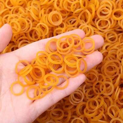 300/400/800pcs Small Yellow Rubber Bands, 1cm (0.63inch) Diameter, Elastic Bands For Tying Skewers, Vegetables, High Elasticity