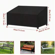 Outdoor Bench Cover, Park And Patio Bench Cover, Small Outdoor Furniture Cover - Full Protection, Dust-Proof And Waterproof - Black - View 7
