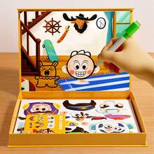 Children's Educational Cartoon Scenario Gift Box, Magnetic Sticker Puzzle, Creative Magnetic Puzzle Toy, Cognitive Thinking Training, Suitable For Easter Gifts, Parent-Child Interactive Toy - Multicolor - View 10