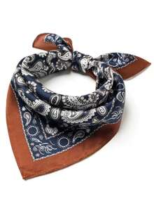 1pc Men's Retro Small Square Scarf, Suit Pocket Square, Scarf, Casual Headscarf, Paisley Pattern - Multicolor - View 1