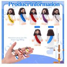 5PCS Little Jesus Figures, Mini Jesus Figurines In Bulk, Multicolor Tiny Jesus Figures, Miniature Figurines To Hide And Seek Religious Gifts For Easter Egg Stuffers - View 6
