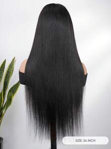 Tóc giả cắt sẵn 7"x5", kiểu gợn sóng nhiều lớp, mật độ 180%, 100% tóc người, có ren phía trước, phù hợp cho người mới bắt đầu, chiều dài 16-26 inch. - Natural Black - Xem 5