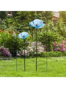 2 chiếc cọc trang trí sân vườn bằng kim loại hình hoa anh túc nhiều màu sắc, dùng để trang trí sân vườn, hiên nhà, bãi cỏ và lối đi - Cọc trang trí bền chắc dùng ngoài trời/trong nhà cho đám cưới, ngày Valentine (Tím, Đỏ, Xanh dương), thiết kế độc đáo, chống chịu thời tiết, trang trí sân vườn. - Nhiều màu - Xem 11