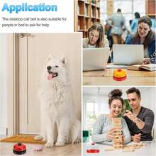 蜂鸣器、宠物呼叫铃、送餐铃、犬/鸟训练铃、手持铃、桌面游戏比赛蜂鸣器 - 彩色 - 查看 3