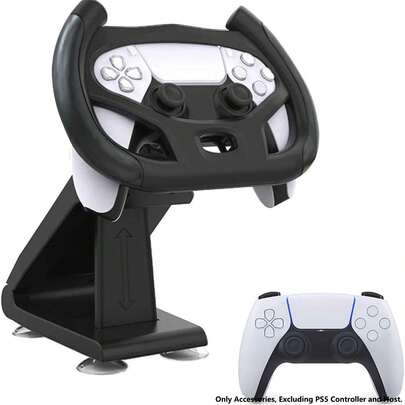 YIYI Gaming Racing Wheel For PS-55, PS-5 Steering Wheel With 4 Table Suction Cup For 5 Dualsense Controller Gaming Racing Wheel (Controller Not Included) - Black
