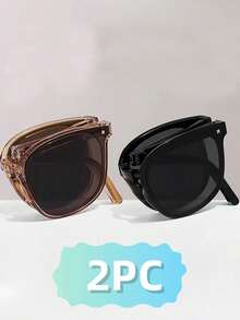 1 pieza/2 piezas Gafas plegables de moda para mujer, diseño novedoso, estilo consistente - Multicolor - Ver 9