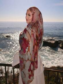 1 chiếc khăn choàng thời trang nữ ZHHESCARF, họa tiết da cá sấu phong cách Bohemian, thích hợp để sử dụng hàng ngày. - Màu tím - Xem 5
